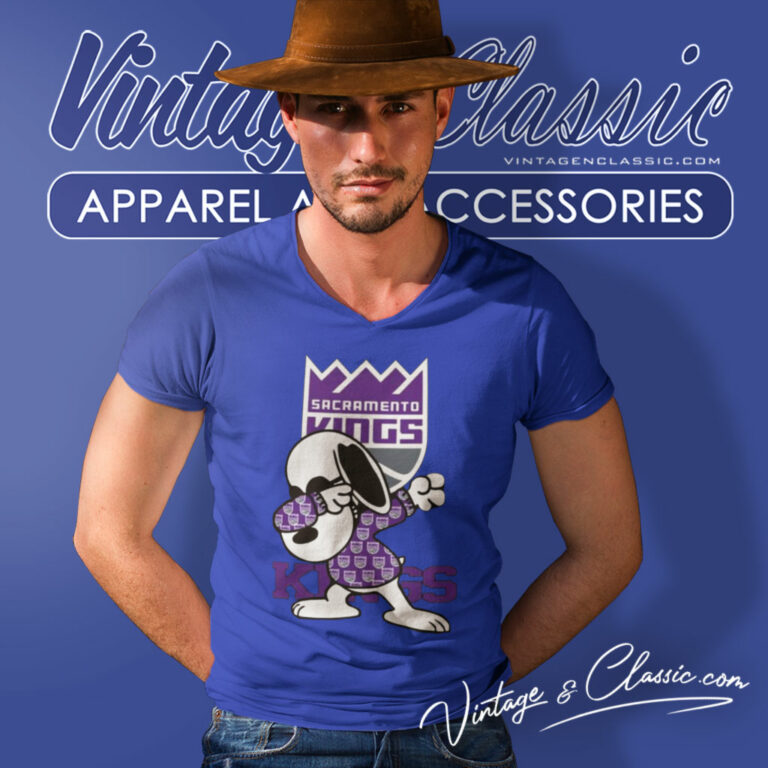 Sacramento Kings Snoopy Dabbing V Neck TShirt 1 Sacramento Kings Snoopy Dabbing V Neck TShirt 1