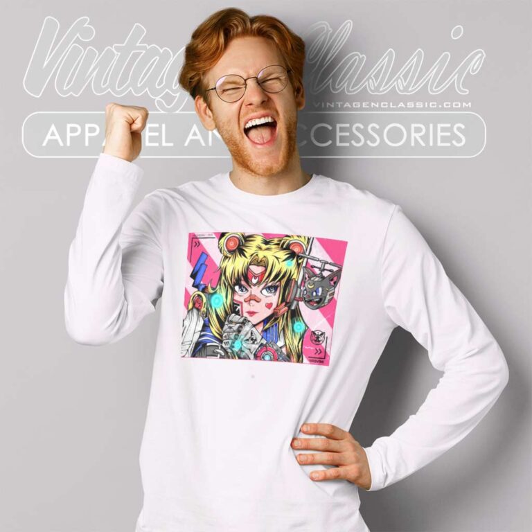 Sailor Moon Mech Digital Art Fanmade Long Sleeve Tee Sailor Moon Mech Digital Art Fanmade Long Sleeve Tee