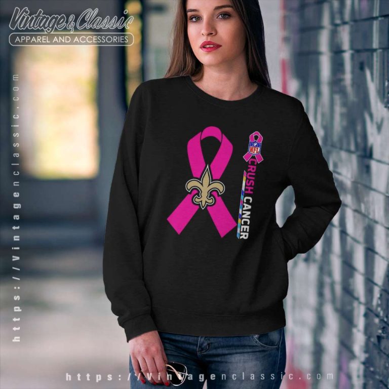Saints Nfl Crush Cancer 2023 Sweatshirt Saints Nfl Crush Cancer 2023 Sweatshirt