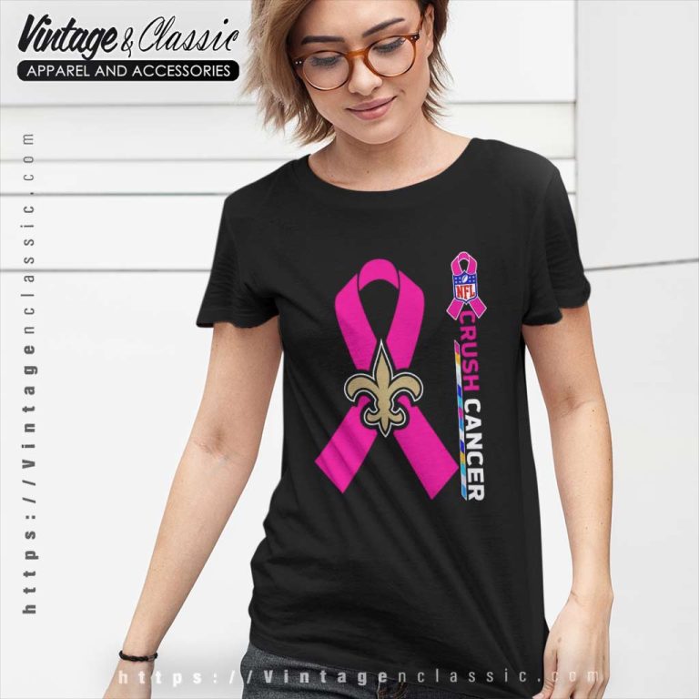 Saints Nfl Crush Cancer 2023 T Shirt Saints Nfl Crush Cancer 2023 T Shirt