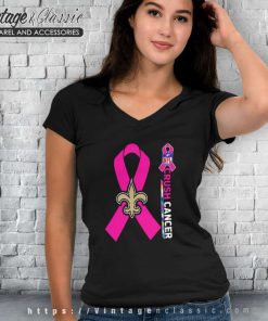 Saints Nfl Crush Cancer 2023 V Neck TShirt