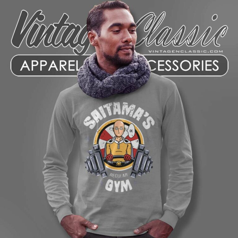 Saitama One Punch Man Gym Long Sleeve Tee Saitama One Punch Man Gym Long Sleeve Tee