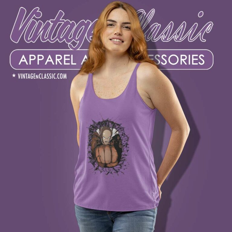 Saitama One Punch Man Tank Top Racerback Saitama One Punch Man Tank Top Racerback