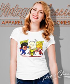 Saitama Vs Superman Vs Son Goku Dragon Ball Funny Shirt 5 Saitama Vs Superman Vs Son Goku Dragon Ball Funny Women T Shirt