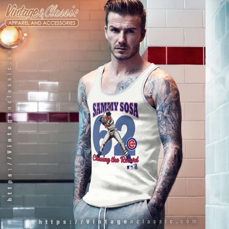 Sammy Sosa Chicago Cubs Chasing The Record Tank Top Racerback Sammy Sosa Chicago Cubs Chasing The Record Tank Top Racerback