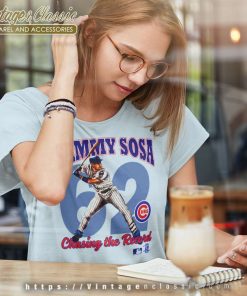 Sammy Sosa Chicago Cubs Chasing The Record Women TShirt