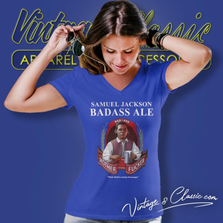 Samuel L Jackson Badass Ale Beer V Neck TShirt Samuel L Jackson Badass Ale Beer V Neck TShirt
