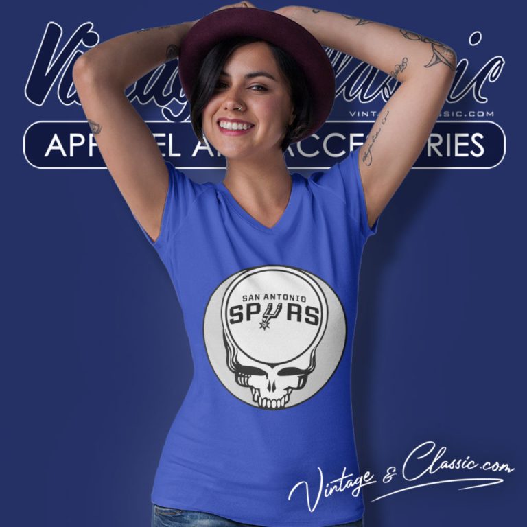 San Antonio Spurs Grateful Dead Steal Your Face V Neck TShirt San Antonio Spurs Grateful Dead Steal Your Face V Neck TShirt