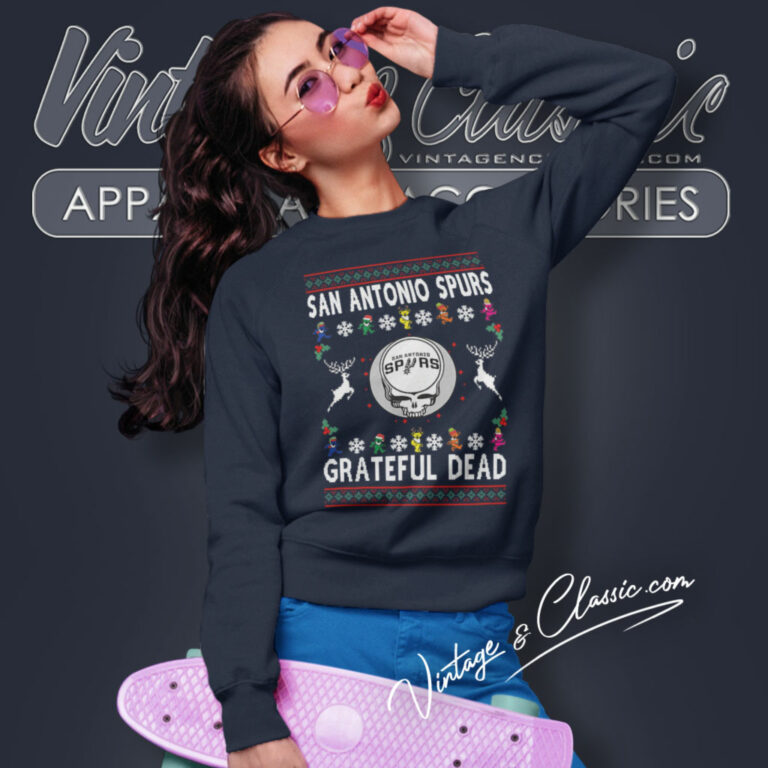 San Antonio Spurs Grateful Dead Ugly Christmas Sweatshirt San Antonio Spurs Grateful Dead Ugly Christmas Sweatshirt