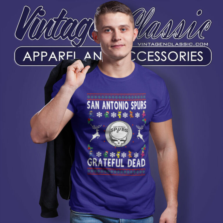 San Antonio Spurs Grateful Dead Ugly Christmas T Shirt San Antonio Spurs Grateful Dead Ugly Christmas T Shirt