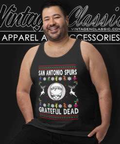 San Antonio Spurs Grateful Dead Ugly Christmas Tank Top Racerback