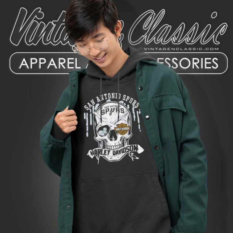 San Antonio Spurs Harley Davidson Skull Hoodie San Antonio Spurs Harley Davidson Skull Hoodie