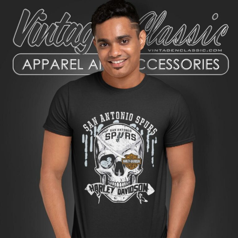 San Antonio Spurs Harley Davidson Skull T Shirt San Antonio Spurs Harley Davidson Skull T Shirt
