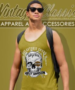 San Antonio Spurs Harley Davidson Skull Shirt 4 San Antonio Spurs Harley Davidson Skull Tank Top Racerback