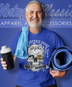 San Antonio Spurs Harley Davidson Skull Shirt 5 San Antonio Spurs Harley Davidson Skull V Neck TShirt