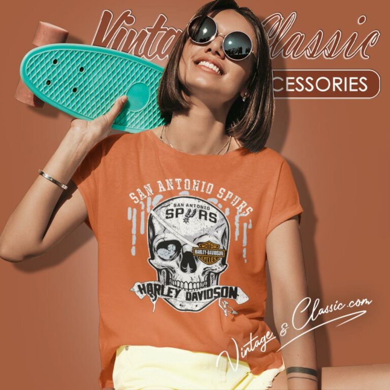 San Antonio Spurs Harley Davidson Skull Women T Shirt San Antonio Spurs Harley Davidson Skull Women T Shirt