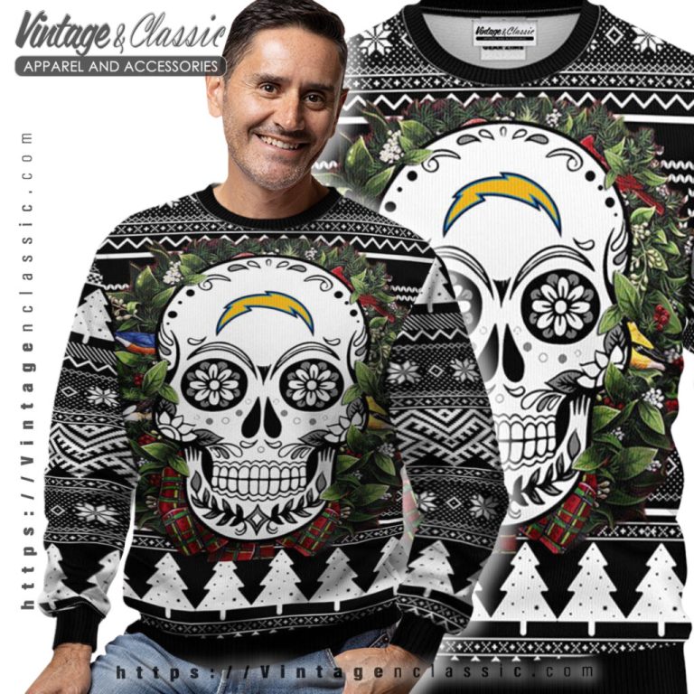 San Diego Chargers Skull Ugly Christmas Sweater Men Ugly Sweater San Diego Chargers Skull Ugly Christmas Sweater Men Ugly Sweater