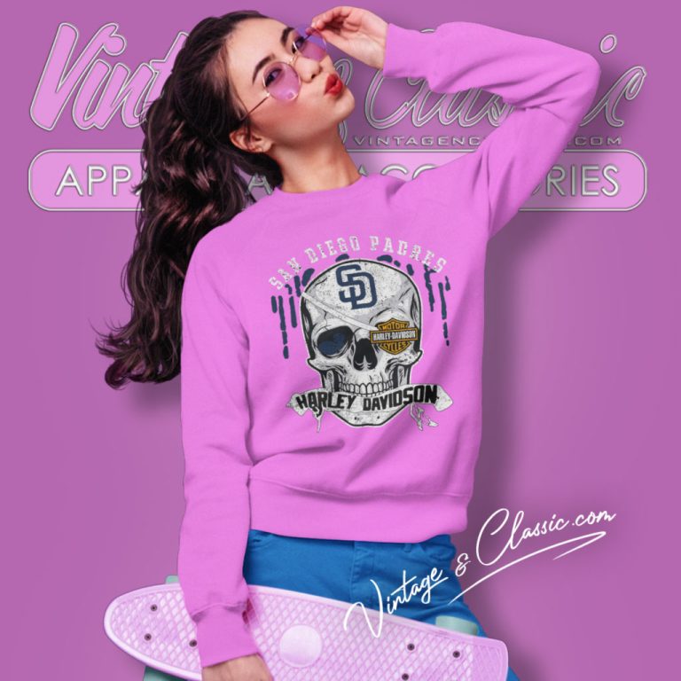 San Diego Padres Harley Davidson Skull Sweatshirt San Diego Padres Harley Davidson Skull Sweatshirt