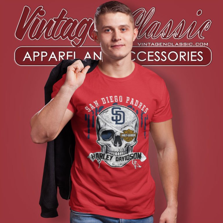 San Diego Padres Harley Davidson Skull T Shirt San Diego Padres Harley Davidson Skull T Shirt