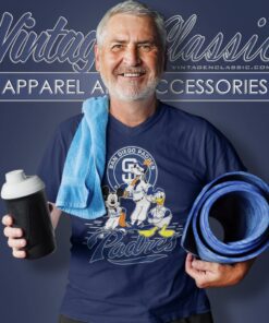 San Diego Padres Mickey Mouse Donald Duck Goofy V Neck TShirt