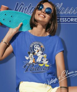 San Diego Padres Mickey Mouse Donald Duck Goofy Women T Shirt