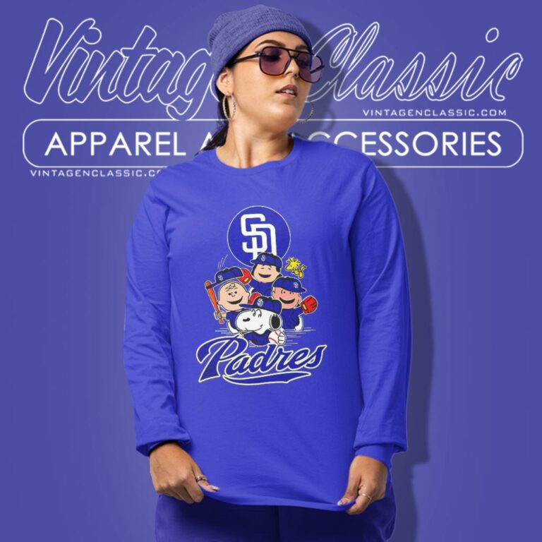 San Diego Padres Snoopy The Peanuts Long Sleeve Tee San Diego Padres Snoopy The Peanuts Long Sleeve Tee