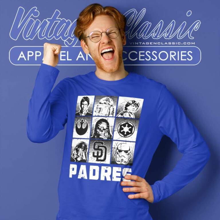 San Diego Padres Star Wars Heroes And Villains Long Sleeve Tee San Diego Padres Star Wars Heroes And Villains Long Sleeve Tee
