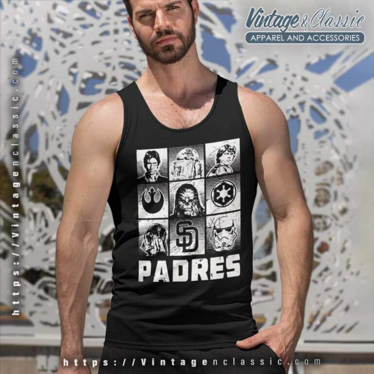 San Diego Padres Star Wars Heroes And Villains Tank Top Racerback San Diego Padres Star Wars Heroes And Villains Tank Top Racerback