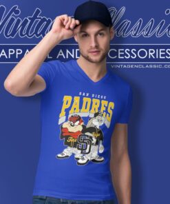 San Diego Padres Taz And Bugs Players V Neck TShirt