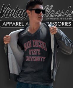 San Diego State University Classic V Neck TShirt