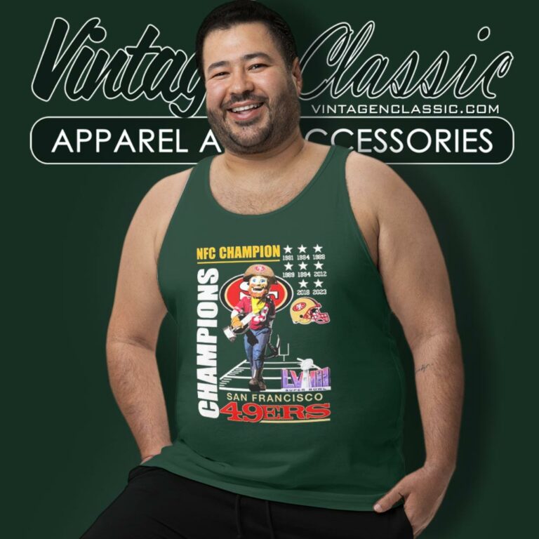 San Francisco 49ers 2023 Nfc Champions Super Bowl Lviii 1981 2023 Mascot Tank Top Racerback San Francisco 49ers 2023 Nfc Champions Super Bowl Lviii 1981 2023 Mascot Tank Top Racerback