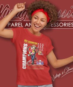 San Francisco 49ers 2023 Nfc Champions Super Bowl Lviii 1981 2023 Mascot Women T Shirt