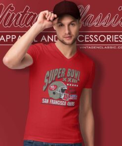 San Francisco 49ers 80s Super Bowl Xxiii Nfl Football V Neck TShirt