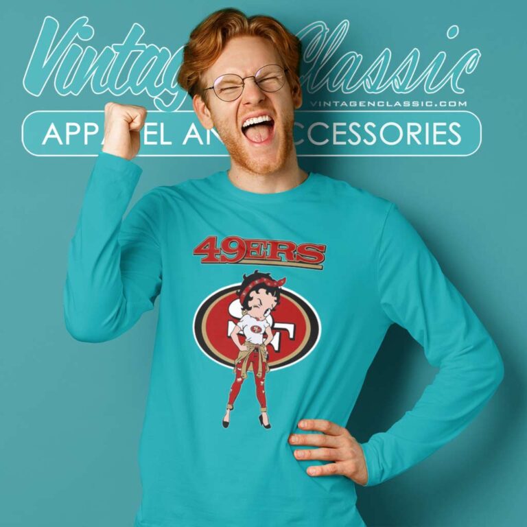 San Francisco 49ers Betty Boop Brown Long Sleeve Tee San Francisco 49ers Betty Boop Brown Long Sleeve Tee