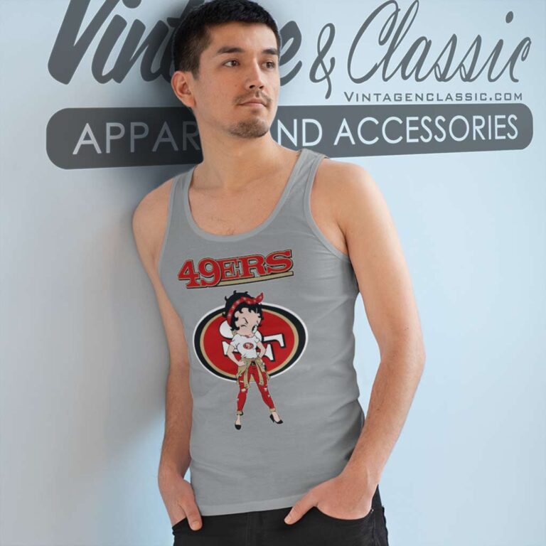 San Francisco 49ers Betty Boop Brown Tank Top Racerback San Francisco 49ers Betty Boop Brown Tank Top Racerback