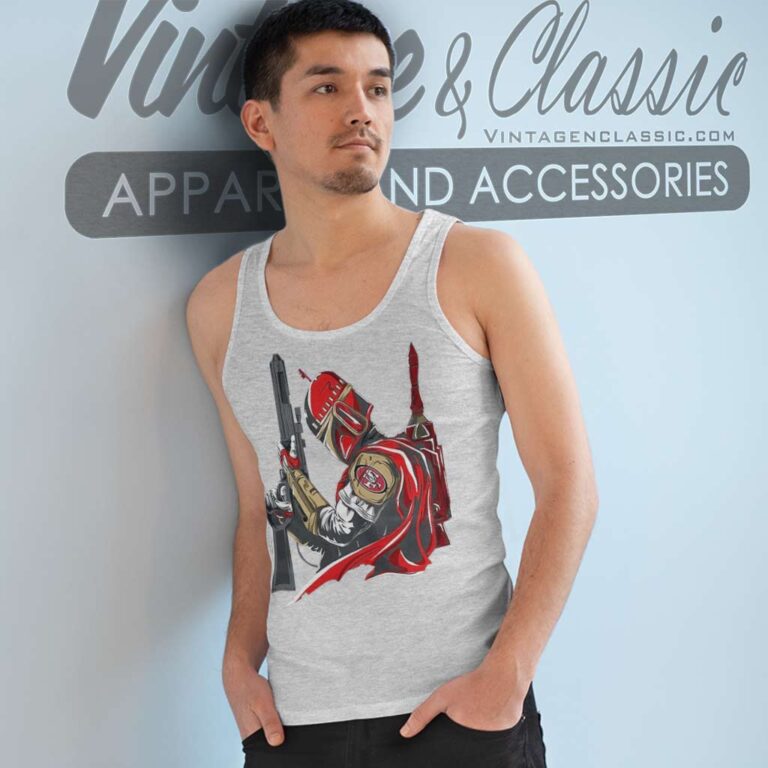 San Francisco 49ers Boba Fett Star Wars Tank Top Racerback San Francisco 49ers Boba Fett Star Wars Tank Top Racerback