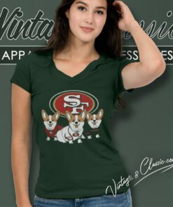 San Francisco 49ers Corgi V Neck TShirt