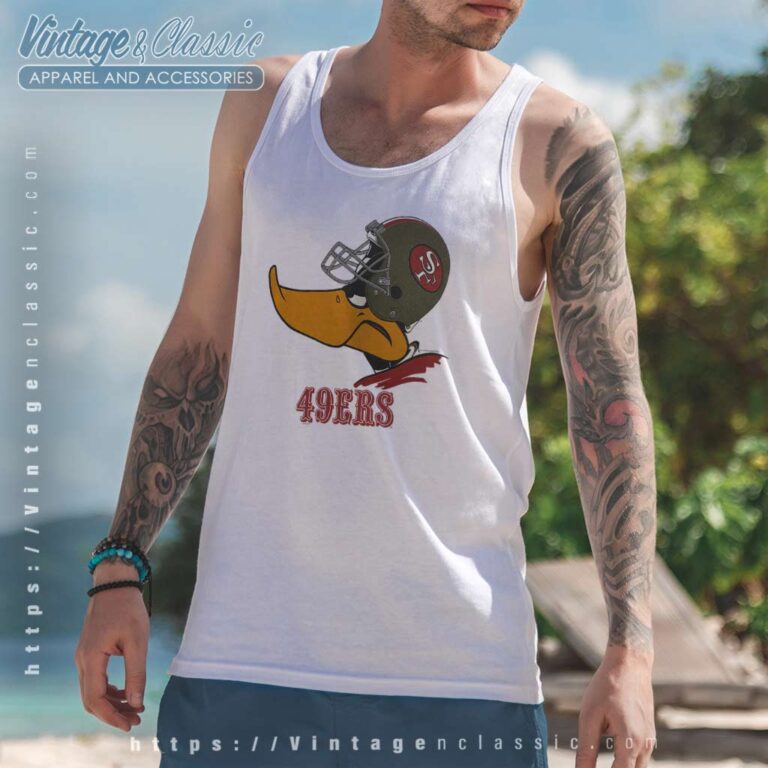 San Francisco 49ers Daffy Duck Tank Top Racerback San Francisco 49ers Daffy Duck Tank Top Racerback