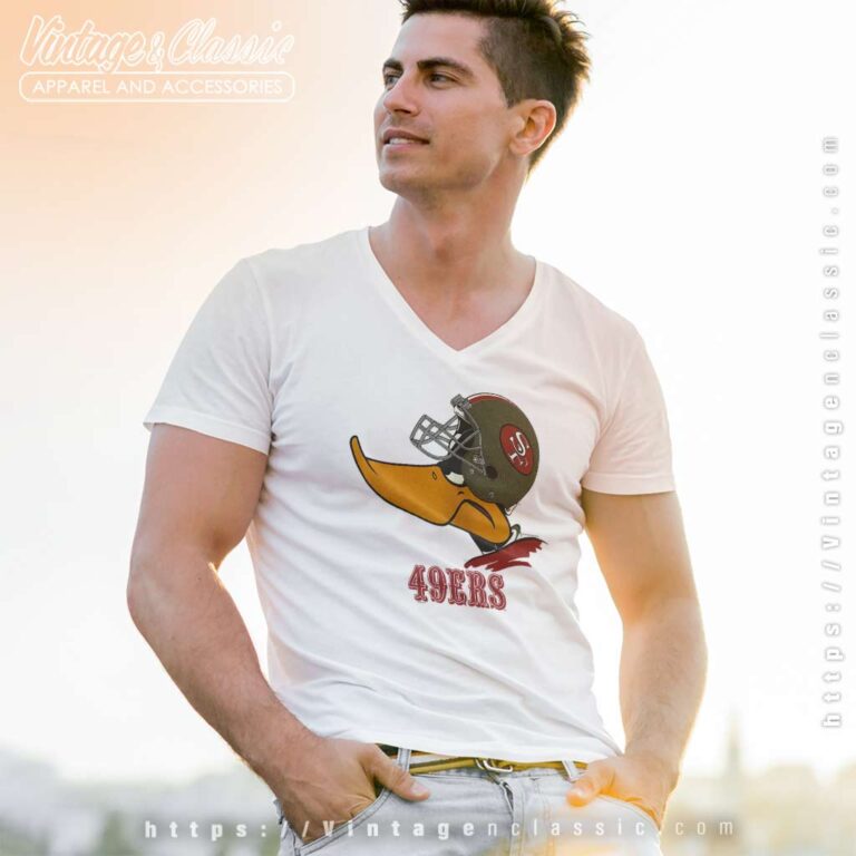 San Francisco 49ers Daffy Duck V Neck TShirt San Francisco 49ers Daffy Duck V Neck TShirt