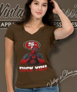 San Francisco 49ers Deadpool Shirt Love You Fuck You V Neck TShirt