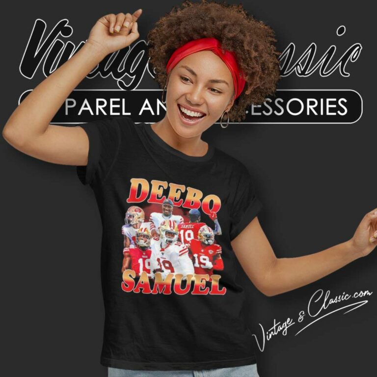 San Francisco 49ers Deebo Samuel Number 19 Women TShirt San Francisco 49ers Deebo Samuel Number 19 Women TShirt