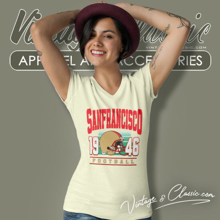 San Francisco 49ers Football 1946 V Neck TShirt San Francisco 49ers Football 1946 V Neck TShirt