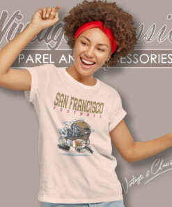 San Francisco 49ers Football Helmet Vintage Women T Shirt