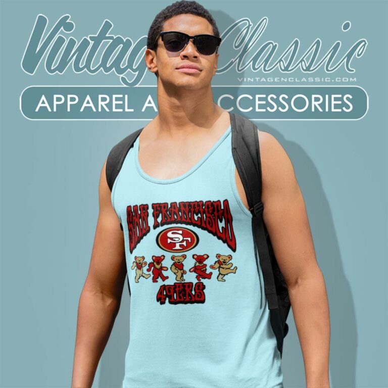 San Francisco 49ers Grateful Dead Dancing Bears Tank Top Racerback San Francisco 49ers Grateful Dead Dancing Bears Tank Top Racerback