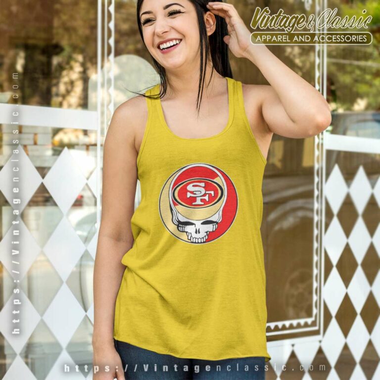 San Francisco 49ers Grateful Dead Steal Your Face Tank Top Racerback San Francisco 49ers Grateful Dead Steal Your Face Tank Top Racerback