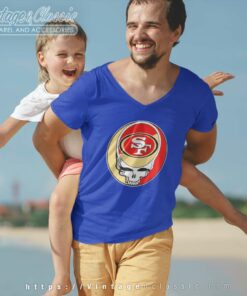 San Francisco 49ers Grateful Dead Steal Your Face V Neck TShirt