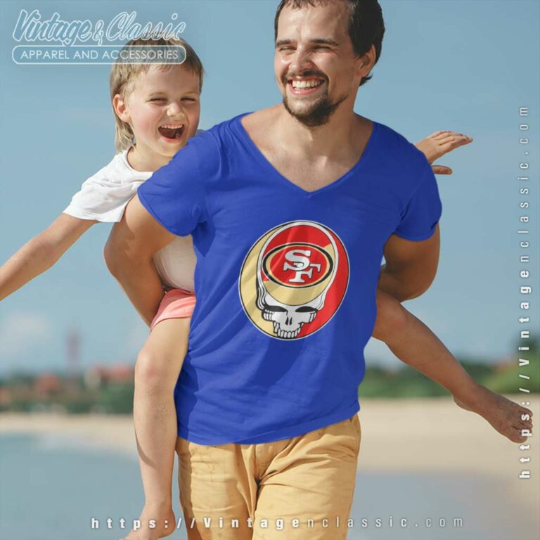 San Francisco 49ers Grateful Dead Steal Your Face V Neck TShirt San Francisco 49ers Grateful Dead Steal Your Face V Neck TShirt