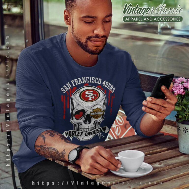 San Francisco 49ers Harley Davidson Skull Sweatshirt San Francisco 49ers Harley Davidson Skull Sweatshirt