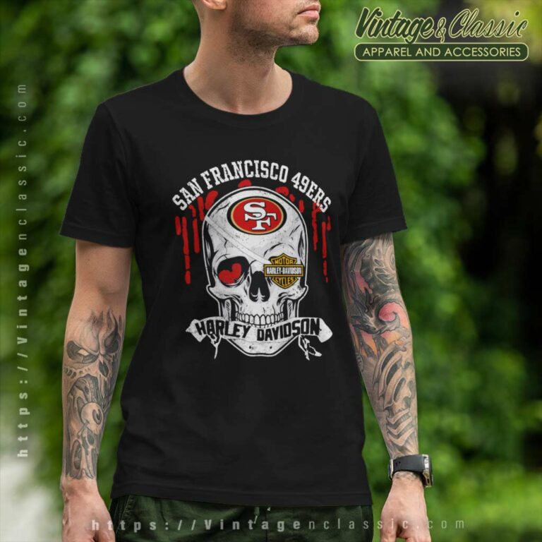 San Francisco 49ers Harley Davidson Skull T Shirt San Francisco 49ers Harley Davidson Skull T Shirt