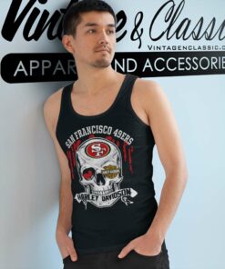 San Francisco 49ers Harley Davidson Skull Tank Top Racerback